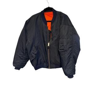 VTG USAF MA-1 Flyer’s Man Intermediate Jacket size M navy blue and Orange
